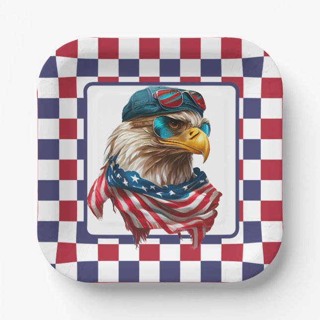 Modern American Engle  Paper Plate (Front)