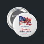 Modern American Flag 4th of July Army Retirement  2 Inch Round Button<br><div class="desc">Add a touch of patriotism to your retirement celebration with our Modern American Flag 4th of July Army Retirement Napkins! These napkins feature a sleek and contemporary design, adorned with the iconic American flag, making them the perfect addition to your Independence Day retirement party. Whether you're serving up appetizers, desserts,...</div>