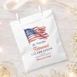  Modern American Flag 4th of July Army Retirement  Favour Bag