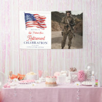 Modern American Flag Army Retirement Welcome Sign