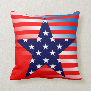 Modern American Flag Throw Pillow