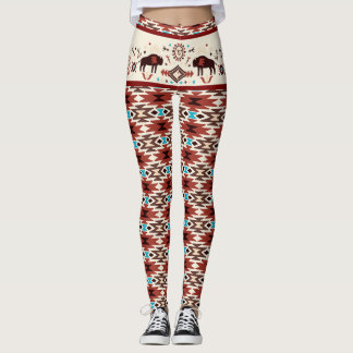 Modern American Native Influenced Pattern Monogram Leggings