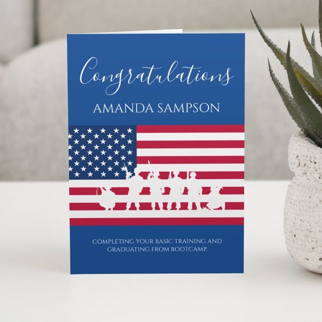 Modern American Personalized Army Graduation Card (Creator Uploaded)