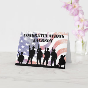 Modern American Personalized Army Graduation Card