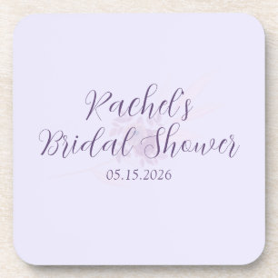 Modern Amethyst Watercolor Minimal Bridal Shower  Coaster