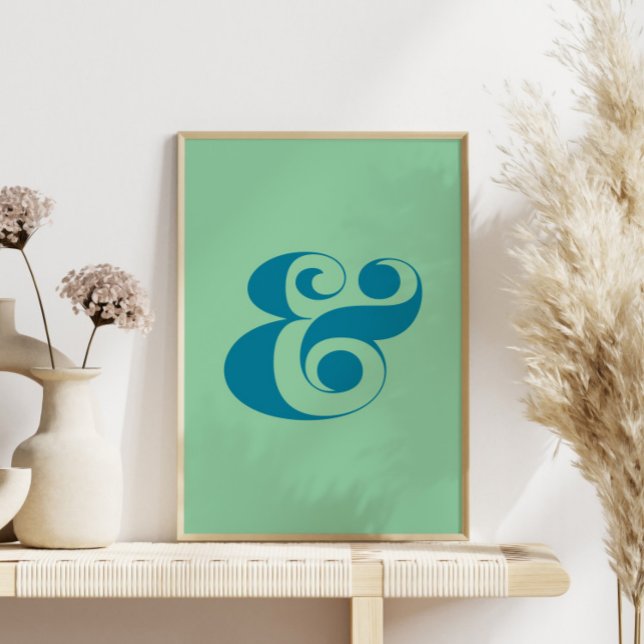 Modern Ampersand Art, Blue and Mint Colour Palette Poster (Creator Uploaded)