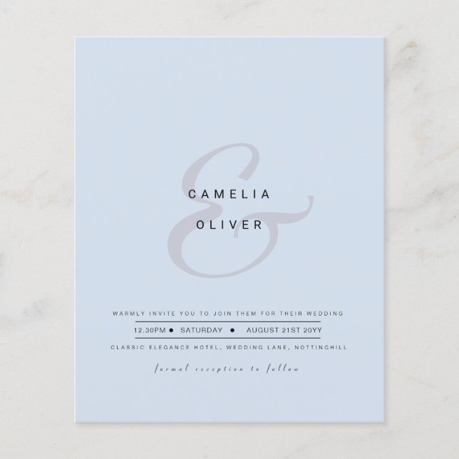 Modern Ampersand Wedding Invite QR Code RSVP Flyer (Front)
