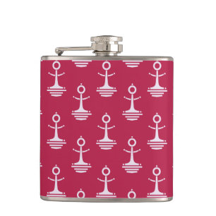 Modern Anchors Pattern Hip Flask