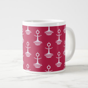 Modern Anchors Pattern Large Coffee Mug