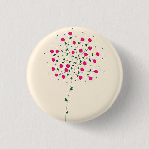 Modern and Backward Illustration with Rosa 1 Inch Round Button