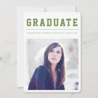 Modern and Bold graduation announcement Green