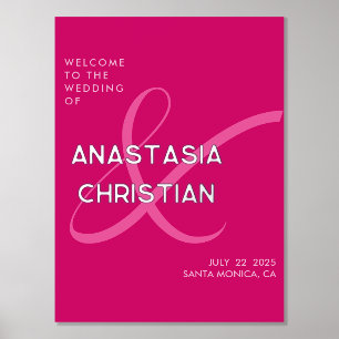 Modern and Bold Magenta Wedding Welcome Foil Prints