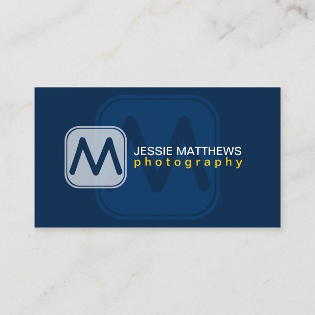 Modern and Bold Monogram Business Card (Front)