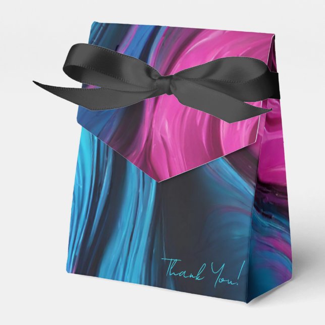 Modern and Chic-Blue and Pink- Favor Box (Front Side)