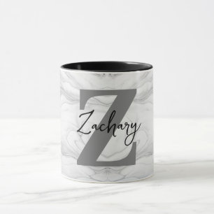 Modern and Classic Marble Monogram Letter Z Mug