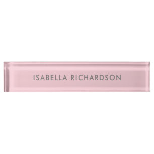 Modern and Classy Pink Gray Nameplate