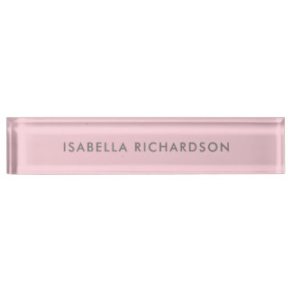 Modern and Classy Pink Gray Nameplate