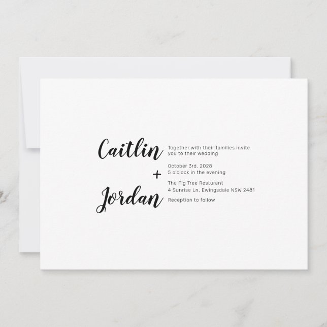 Modern and contemporary wedding invitation (Front)