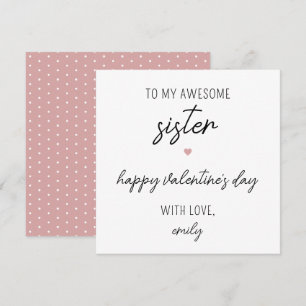 Modern and Cute Valentine's Day Card for Sister