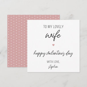 Modern and Cute Valentine's Day Card for Wife