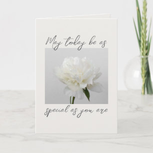 Modern and elegant aesthetic Peony birthday card (