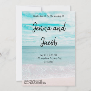 Modern and Elegant Beach Wedding Invitation