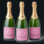 Modern and Elegant Birthday Pink Sparkling Wine La Sparkling Wine Label<br><div class="desc">Modern and Elegant Birthday Pink sparkling wine Label is perfect for any age! The elegant simple design sets the tonne for a luxury event.</div>