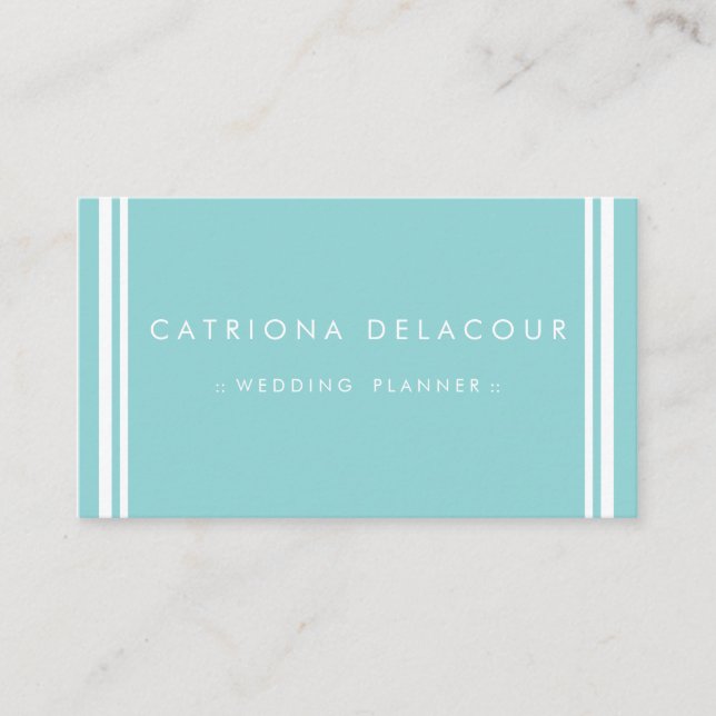 Modern and Elegant Blue Striped Business Card (Front)
