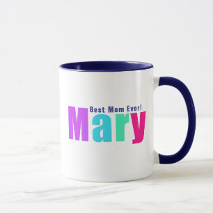 Modern and Elegant Colorful "Mary" Name, Deep Blue Mug