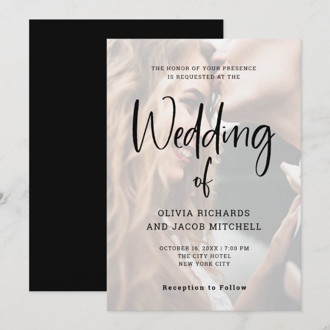 Modern and Elegant | Custom Photo Wedding Invitation (Front/Back)