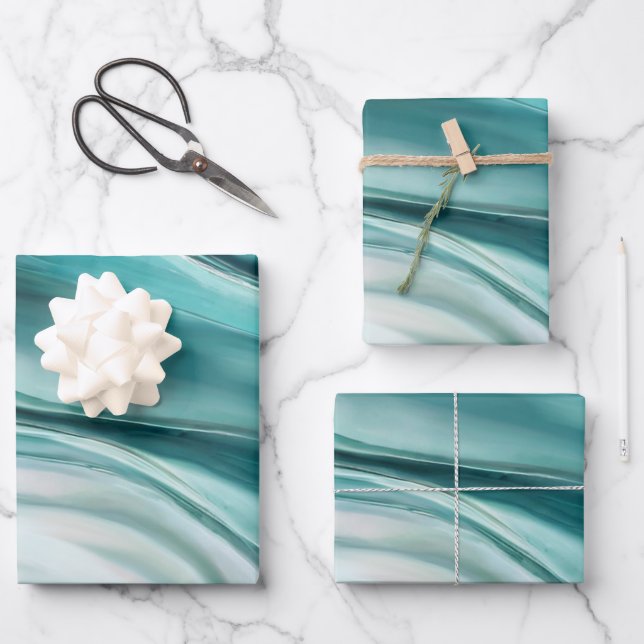 Modern and Elegant-Emerald Green- Wrapping Paper Sheet (Front)