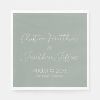 Modern and Elegant Eucalyptus Wedding Napkin