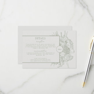 Modern and Elegant Floral Boquet Details Card