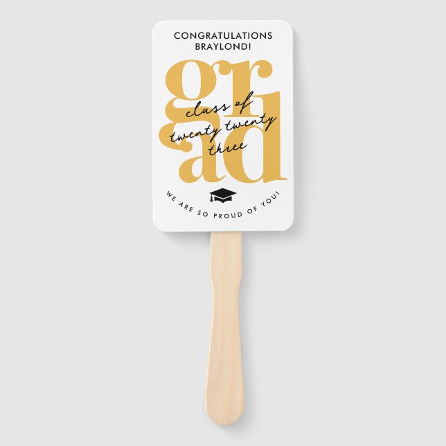Modern and Elegant Graduation Hand Fan (Front)