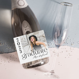 Modern and Elegant Graduation Sparkling Wine Label