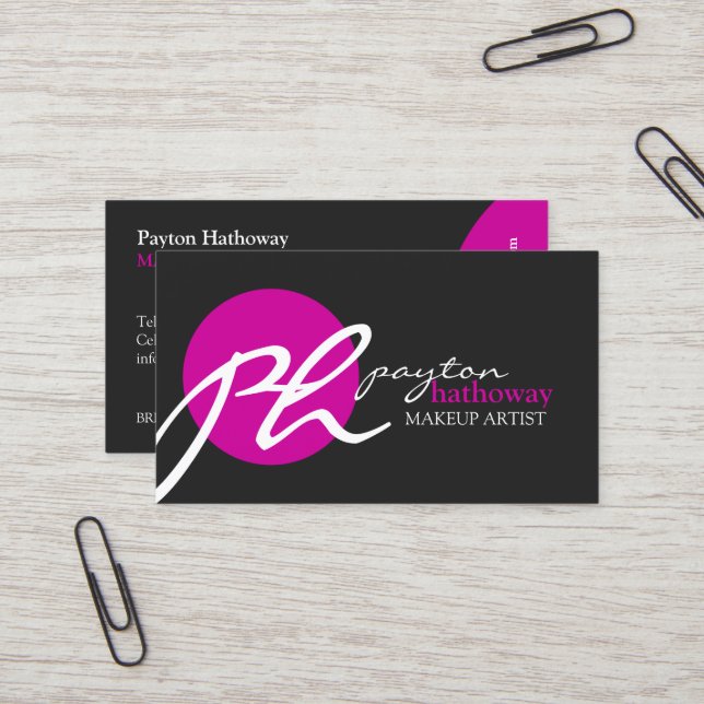 Modern and Elegant Makeup Artist Business Card (Front/Back In Situ)