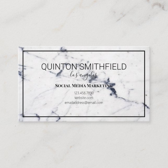 Modern and Elegant Marble Art Business Card (Front)