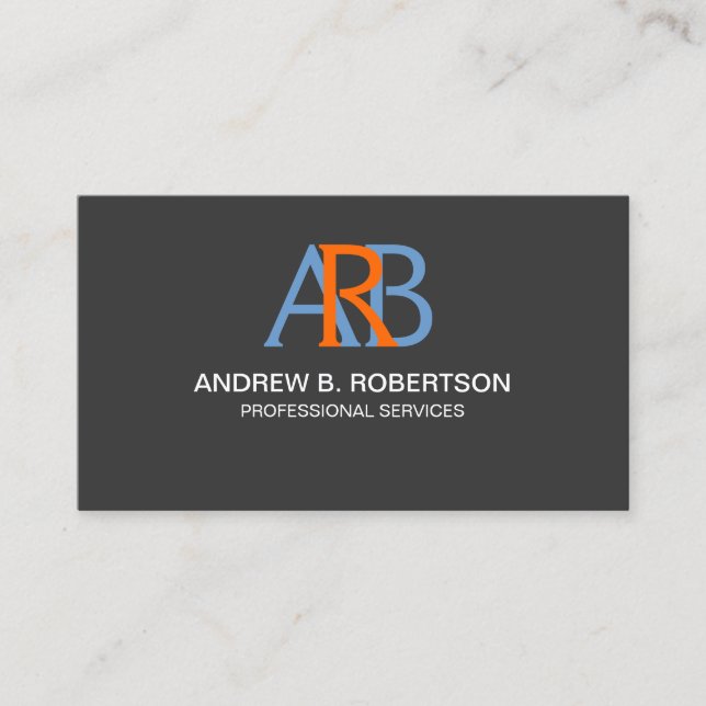 Modern and Elegant Monogram Business Card (Front)
