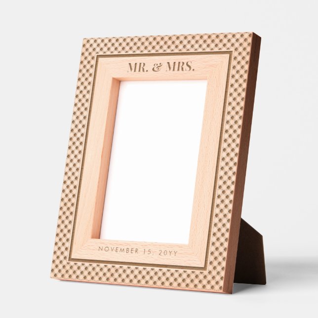 Modern and Elegant Pattern Mr. & Mrs. Personalized Etched Frames (Left)