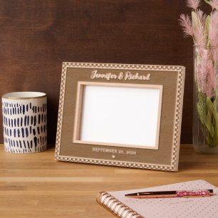 Modern and Elegant Personalized Names and Date  Etched Frames