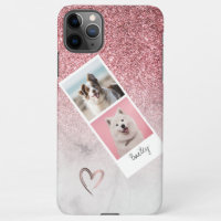 Modern and elegant rose gold glitter white marble