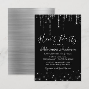 Modern and Elegant Silver Hen's Party Invitation