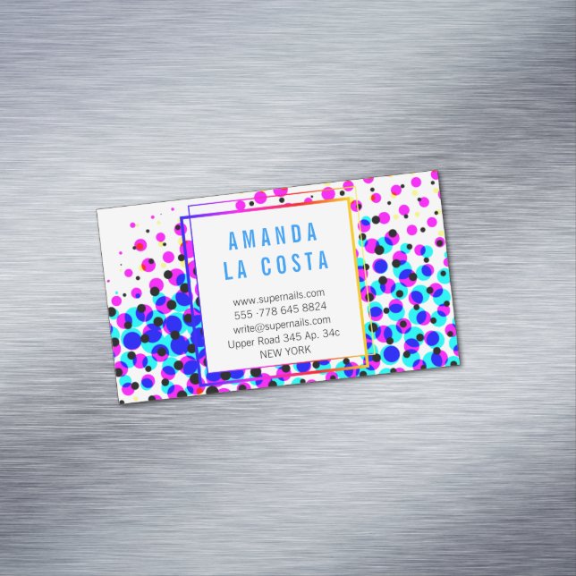 Modern and full of color 	Magnetic business card (In Situ)