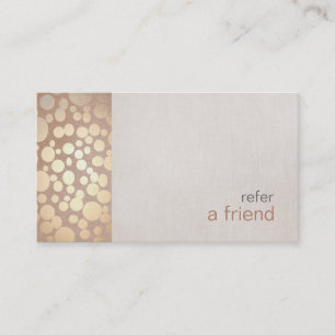 Modern and Hip Gold Refer A Friend Coupon Salon Referral Card