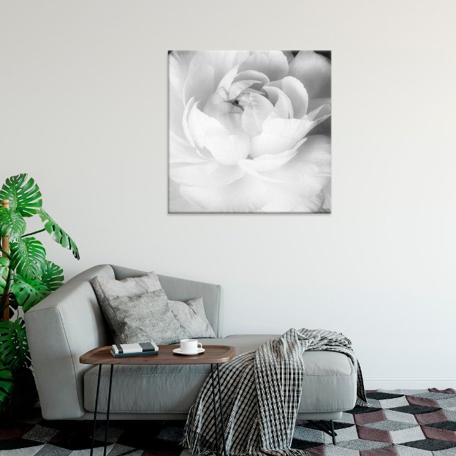 Modern and Minimal Black and White Floral - Flower Canvas Print (Creator Uploaded)