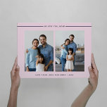 Modern and Minimal Blush | Photo Grid for Mom Faux Canvas Print<br><div class="desc">This simple and elegant photo grid design features two of your favourite personal photos, with the words "we love you, mom" and modern dark navy blue lines on a blush pink background. You can also add your names and the date to make this a keepsake your mother will treasure this...</div>