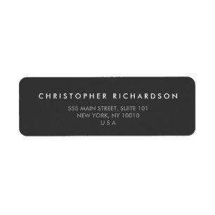 MODERN and MINIMAL Dark Grey Address Label