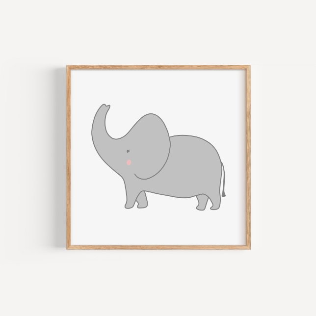 Modern and Minimal Elephant Nursery Art Poster (Creator Uploaded)