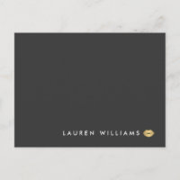 Modern and Minimal Gold Lips Beauty Postcard
