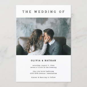 Modern and Minimal   One Photo Wedding Invitation